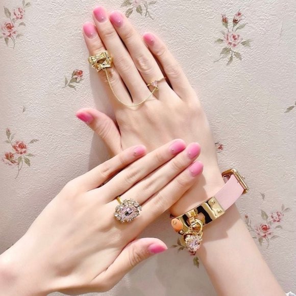 RoseMarie Seoir gold chained heart bijou ring - Picture 6 of 7